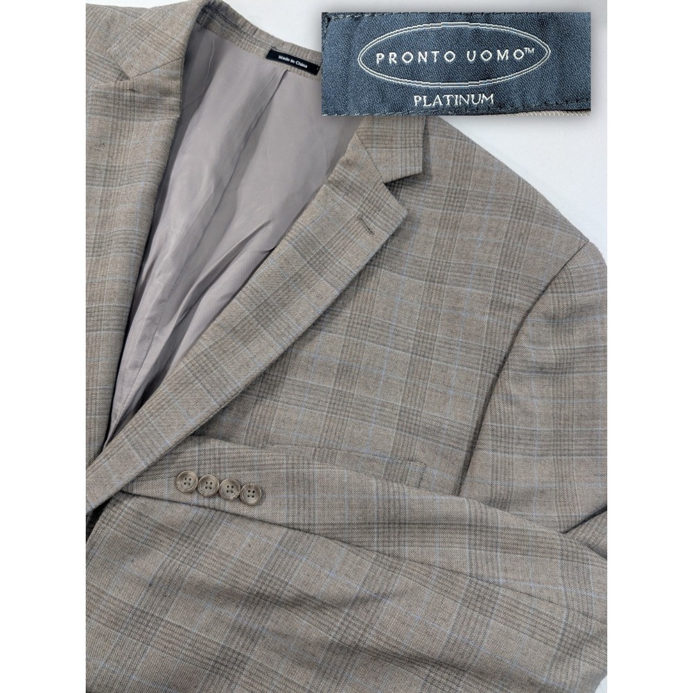 Pronto Uomo Platinum‎  Blazer Sport Coat Wool Blend Glenn Casual Suit Jacket 56R